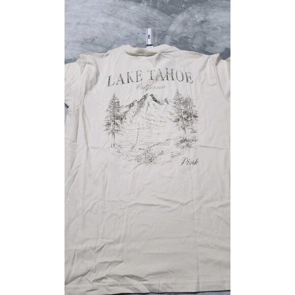 Victoria's Secret Ivory Small Lake Tahoe Campus Cotton Tee NWT - Picture 2 of 8